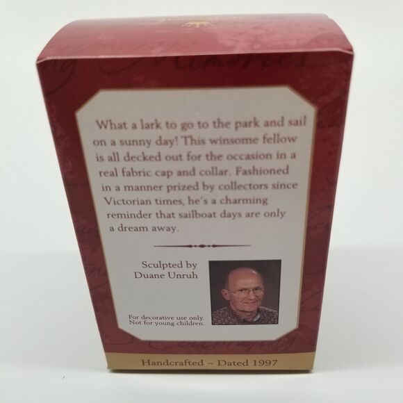 Vtg Hallmark Keepsake Ornament Sailor Bear Nautical Christmas, flocked 1997 NOS - Picture 2 of 7